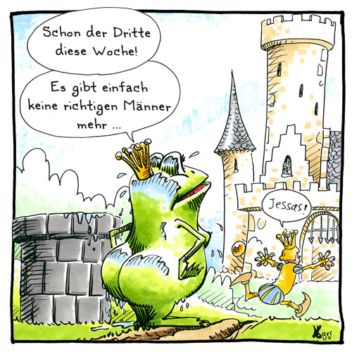 Cartoon 025, Wolf, sieben Geißlein, einsame Insel