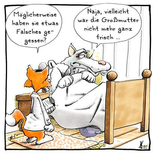 Cartoon 044, Wolf, Fuchs