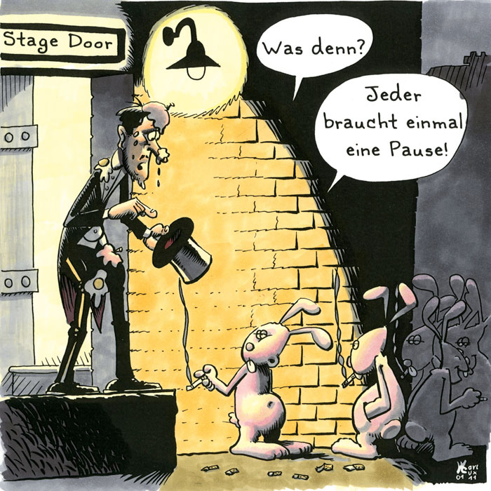 Cartoon 046, Wolf, Rotkäppchen, Gro&szligmutter