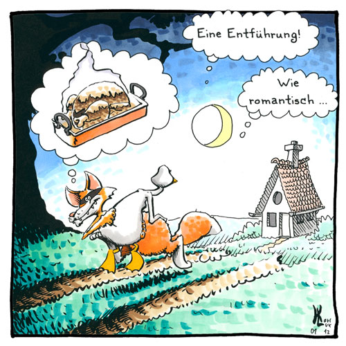 Cartoon 070, Fuchs du hast die Gans gestohlen