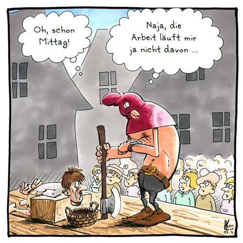 Cartoon 073, Henker, Mittagspause