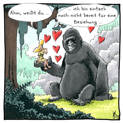 Cartoon 078, King Kong und die weisse Frau, Beziehung